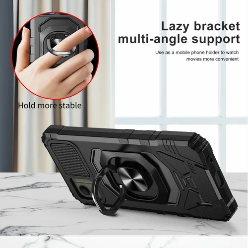 Vista 4 de TJS Funda compatible con Nokia C110 N156DL, anillo de metal, soporte magnético, soporte resistente, protección contra caídas, funda para teléfono