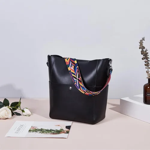 Vista 7 de Telena Bolsos cruzados para mujer, de cuero vegano, bolso cruzado para el hombro, bolsa de cubo Hobo