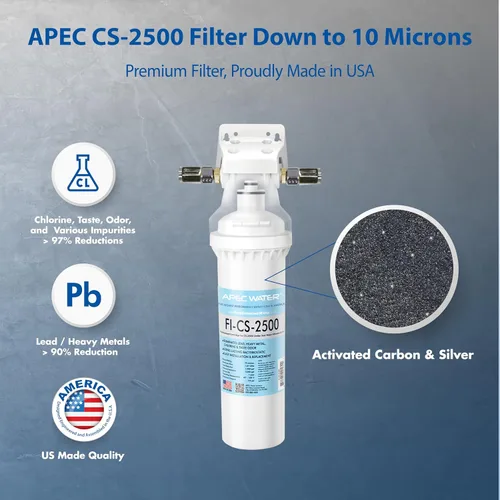 Vista 2 de Sistema de Filtración de Agua de Extraordinaria Capacidad para Debajo del Fregadero APEC - Filtro de Calidad Premium Fabricado en EE. UU. (CS-2500)