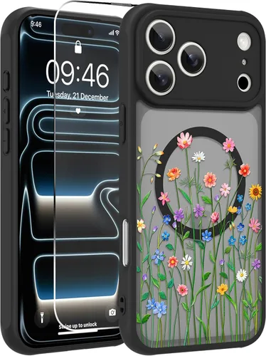 Vista 31 de OOK Funda magnética para iPhone 11 [compatible con MagSafe] Funda delgada mate translúcida negra para iPhone 11, funda protectora de lente de Negro
