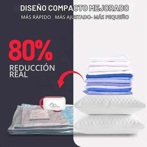 Vista 2 de VMstr Paquete de 9 bolsas de almacenamiento al vacío para viajes, bolsas de ahorro de espacio de tamaño de equipaje de mano para equipaje, ropa