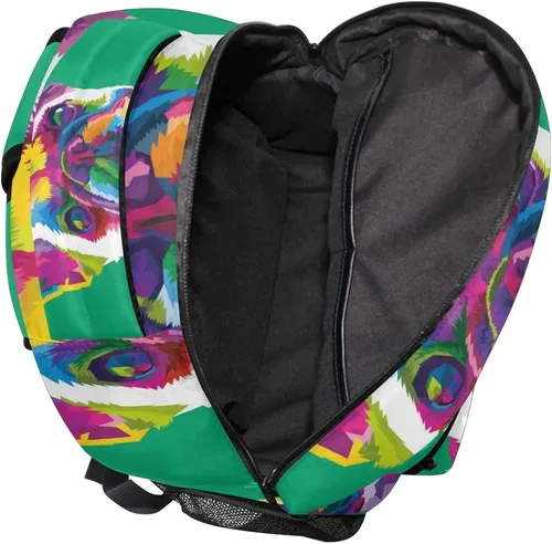 Vista 6 de Mochila escolar Bulldog Francés Adolescentes Niñas Niños Bolsa de viaje