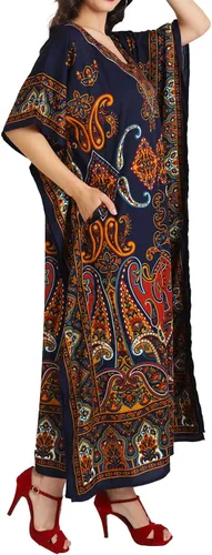 Vista 7 de Miss Lavish London Vestidos de caftán para mujer, pareos de playa, tallas grandes, caftanes africanos y de Dubái, ideales para ropa de descanso