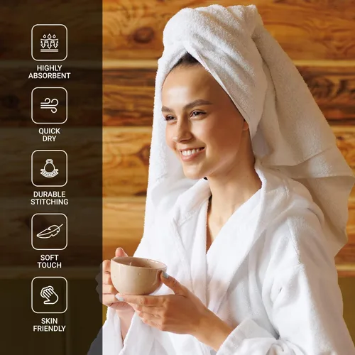 Vista 7 de Infinitee Xclusives Paquete de 6 toallas de mano blancas de primera calidad, 16 x 28 pulgadas, calidad de hotel y spa, juego de 4 toallas de baño