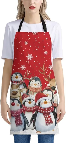 Vista 142 de Dreaweet Delantal de cocina unisex con cuello ajustable de Navidad