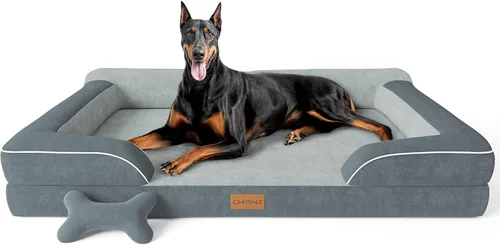 Vista 35 de CWAWZ Cama ortopédica para perros extra grandes, cama ortopédica para perros con espuma viscoelástica de gel refrescante, cama impermeable