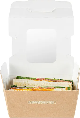 Vista 10 de Restaurantware Mini recipiente bio para llevar de papel rectangular de 12 onzas, 200