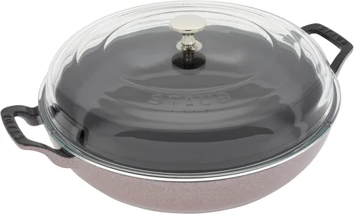 Vista 11 de Staub - Cazuela de hierro fundido de 3.5 cuartos con tapa de cristal
