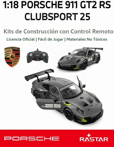 Vista 3 de RASTAR Construye tu propio kit de auto Porsche 911 GT2 RS Clubsport 25 RC Gris