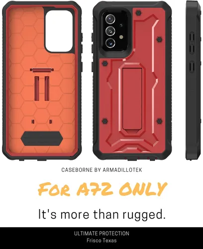 Vista 2 de Caseborne - Funda ArmadilloTek V compatible con Samsung Galaxy A72 5G (versión 2021), cuerpo completo resistente de grado militar con soporte