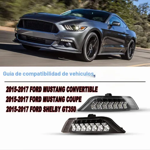 Vista 2 de ROXX Conjunto de señal de giro DRL LED completo para Ford Mustang 2015 2016 2017, luces antiniebla LED Mustang con luces de circulación diurna