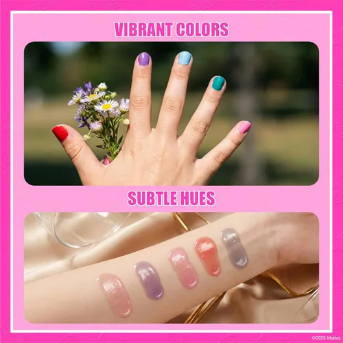 Vista 5 de Barbie - Juego de maquillaje con brillo de labios y esmalte de uñas, 11 piezas, a partir de 3 años