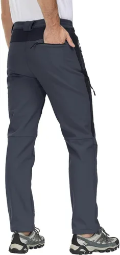 Vista 3 de MAGCOMSEN Men's Winter Pants Snow Pants Fleece Lined Water Resistant 4 Zip Pockets Skiing Pants