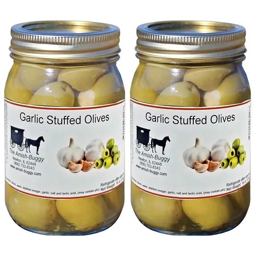 Vista 6 de Aceitunas grandes rellenas - Dos frascos de 16 oz. (aceitunas rellenas de queso Blau)