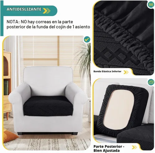 Vista 5 de Ruaozz Fundas de cojín para sofá seccional, fundas de cojín elásticas para sofá seccional, fundas de sofá lavables para muebles suaves