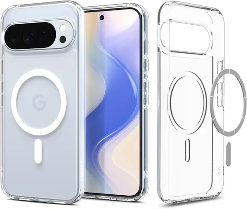 Vista 20 de Spigen Carcasa ultra híbrida para Pixel 8a, transparente Anti-Yellowing Resin, Air Cushion Technology, Military-Grade Drop Protection, Raised