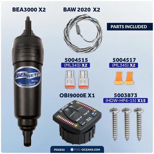 Vista 6 de Sistema de aletas de compensación eléctrico Bolt 12" x 9", kit completo BOLT129, 12V DC - FO4322