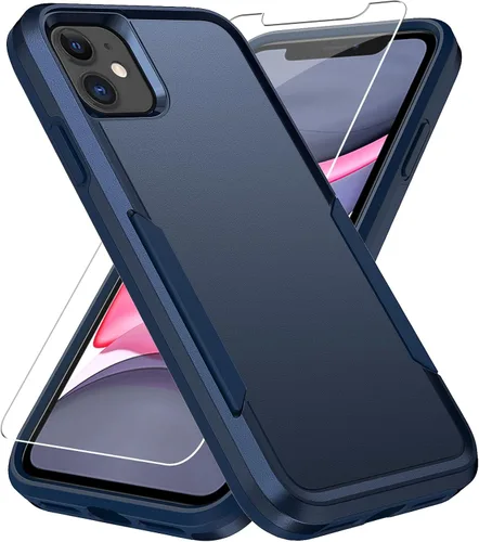 Vista 10 de Funda protectora para iPhone 11 de 6.1 pulgadas, con protector de pantalla, probada contra caídas de grado militar, resistente y resistente a prueba