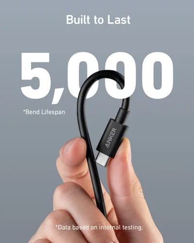 Vista 5 de Anker Cable USB C (3.3 pies, 240 W), cable de datos USB 4, 40 Gbps, pantalla HD 8K, compatible con Thunderbolt 4/3, para iPhone 17, MacBook, Hub