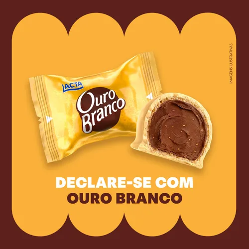 Vista 7 de Lacta Ouro Branco Bombon 1 kg (2.2 lbs) - 1 Pack
