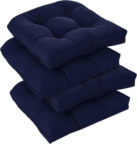 Vista 30 de downluxe Juego de 2 cojines para sillas de exterior para muebles de patio, cojines impermeables acolchados rellenos para muebles de patio, cojín