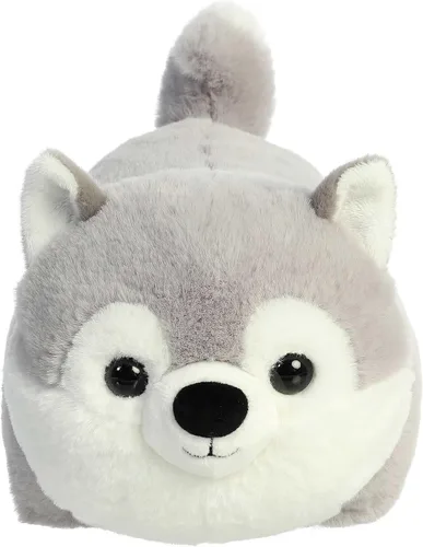 Vista 2 de Aurora Adorable animal de peluche Spudsters Haze Husky – Forma redonda que hace que los abrazos reconfortantes – Perfecto para niños de todas