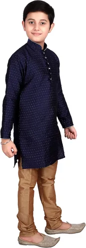 Vista 3 de Pro-Ethic Style Developer Ropa india para niños, juegos de Kurta de seda tradicional para niños, paquete de 1 (S-129)