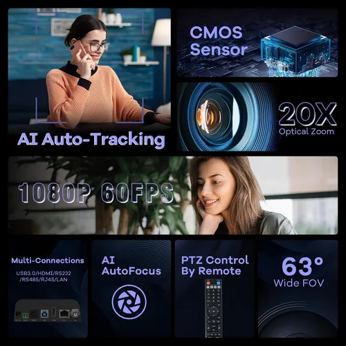 Vista 2 de TONGVEO Cámara PTZ Zoom Óptico 20X HDMI IP Transmisión en Vivo SDI USB3.0 1080P 60fps PoE Compatible con Servicios Religiosos Adoración Educación