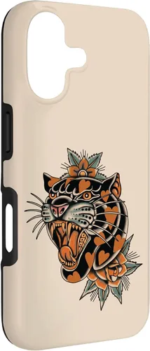 Vista 3 de American Traditional Panther with Hearts Old School Tattoo Case para iPhone 17