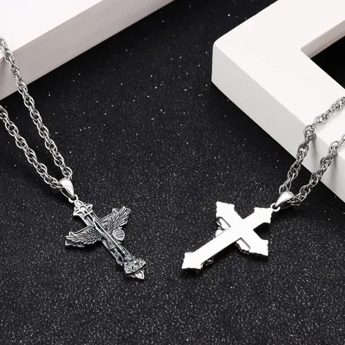 Vista 4 de Aniu Collar de plata de ley S925 de San MiguelSan CristópaloSan BenitoSan Jesús para hombres y mujeres, arcángel, RaguelUriel, colgante de amuleto