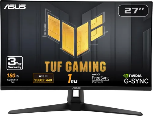 Vista 11 de ASUS TUF GAMING 27 "2K HDR Monitor (VG27AQ1A) - WQHD (2560 x 1440), IPS, 170Hz (soportes 144Hz), 1MS, desenfoque de movimiento extremo, altavoz