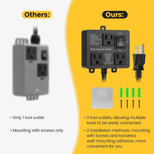 Vista 5 de Interruptor de vacío automático, interruptor de vacío Ortis para más herramientas eléctricas, retarda el encendido/apagado del vacío para evitar