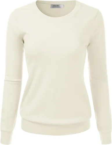 Vista 26 de Suéter Pullover de Punto Suave Premium para Mujer con Cuello Redondo y Manga Larga (S-XXL)