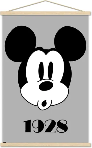 Vista 16 de Trends International Disney Mickey Mouse - Póster de pared con diseño de cara, 22.4 pulgadas de largo x 14.7 pulgadas, versión enmarcada en madera