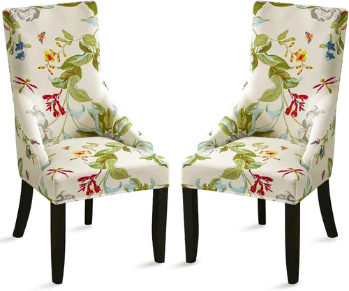 Vista 16 de Liykimt Juego de 1 funda elástica para silla lateral con respaldo de ala, funda decorativa para silla de comedor con brazo, lavable tapizada