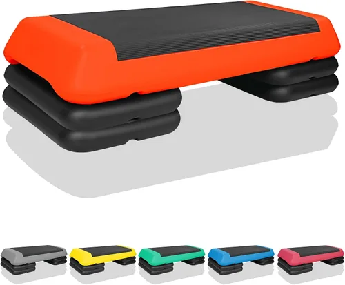 Vista 9 de Escalón de entrenamiento aeróbico ajustable con 4 elevadores para entrenamiento de plataforma de fitness y ejercicio