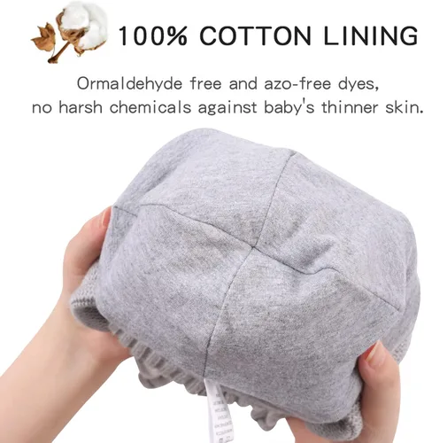 Vista 5 de JANGANNSA Lindo gorro de punto para niños y niñas, gorro de invierno cálido con orejera, gorro para bebé