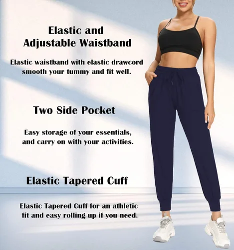 Vista 4 de FULLSOFT Paquete de 3 pantalones deportivos para mujer con bolsillos, leggings atléticos para entrenamiento, yoga, correr