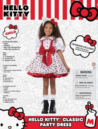 Vista 5 de California Costumes Hello Kitty Classic Party Dress, Child