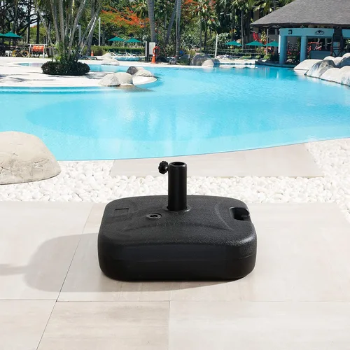 Vista 7 de LOKATSE HOME Base cuadrada de plástico rellenable para exteriores, para sombrilla de patio, color negro