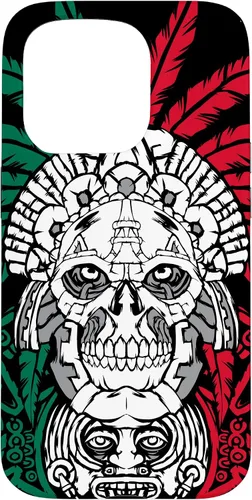 Vista 14 de Aztec Warrior Skull - Funda para iPhone 17, diseño de antepasados mexicanos