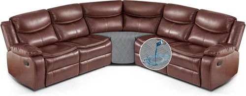 Vista 9 de KinCam Fundas impermeables para sofá modular reclinable, fundas de sofá reclinable de gran tamaño para sofá en forma de L, funda de sofá Chocolate