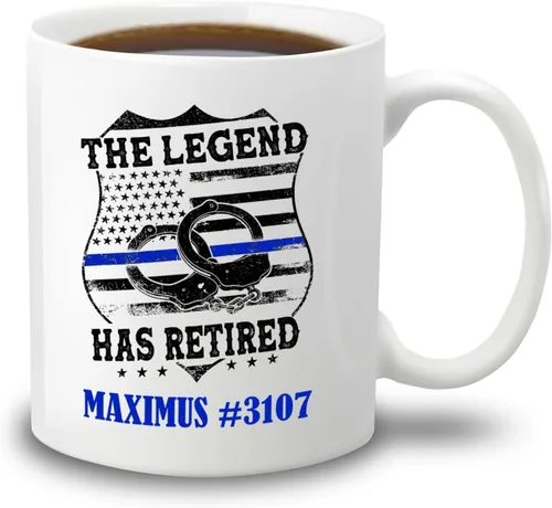 Vista 15 de Taza de café personalizada de policía de regalo para amigo compañero de trabajo, I Never Dreamed I'd Grow Up To Be A Cop Taza de café de cerámica