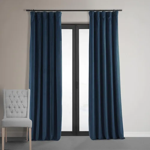 Vista 21 de HPD Half Price Drapes Cortinas Opacas Térmicas de Terciopelo Signature para Sala de Estar de 63 Pulgadas de Largo (1 Panel) con Bolsillo para Barra