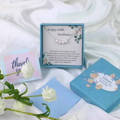 Vista 22 de Sereney Regalos de cumpleaños para niñas y mujeres, collar de perlas de plata esterlina como regalo de cumpleaños de 7, 9, 10, 11, 13, 15, 16, 18
