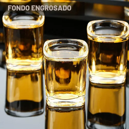 Vista 4 de Paquete de 30 Vasos de Chupito de Base Pesada al Por Mayor, Juego de Vasos de Chupito Cuadrados de 2.2 oz, Vaso de Chupito de Espresso Transparente