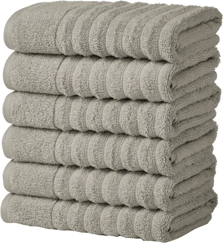 Vista 12 de Great Bay Home Juego de 6 toallas de mano – Toallas 100% algodón – Toallas absorbentes y de secado rápido para el baño (Duna)