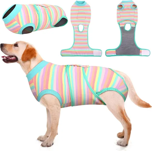 Vista 21 de Kuoser - Traje de recuperación posterior a la cirugía para perros y gatos, camisa profesional y vendaje de heridas abdominales, reemplaza collar