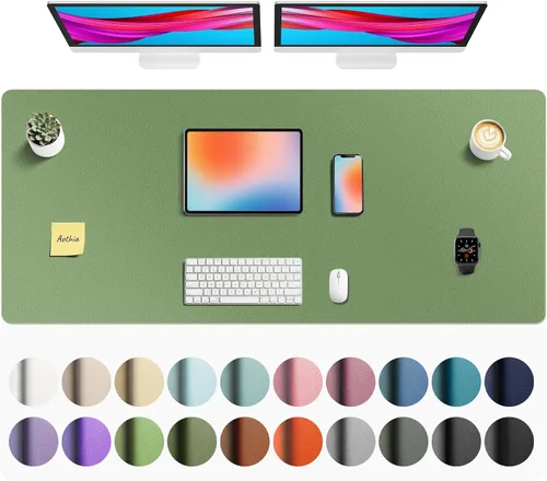 Vista 263 de Aothia - Protector de escritorio de cuero sintético grande, base antideslizante para mouse y superficie para escribir, impermeable, fácil de Agua