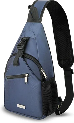 Vista 19 de AMJ Bolso bandolera para hombres y mujeres, mochila de hombro casual, mochila de pecho para senderismo y viajes